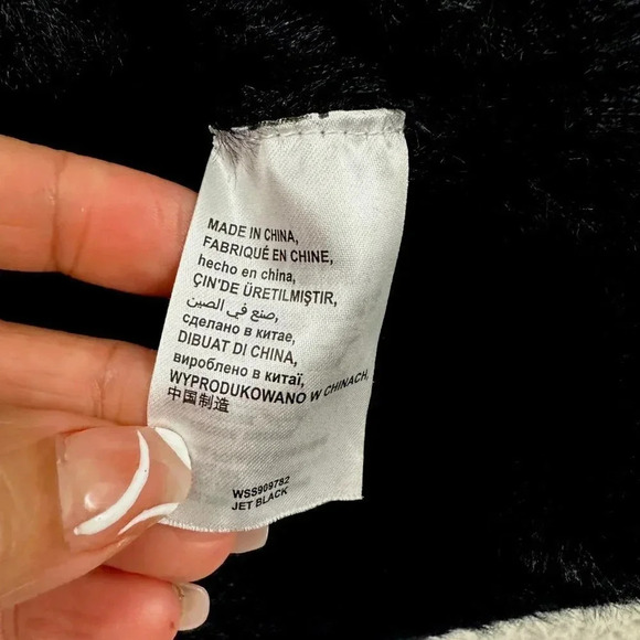 Y2K bebe Fuzzy Sweater womens size Medium Large Jet Black Semi Crop 90s - Picture 4 of 16